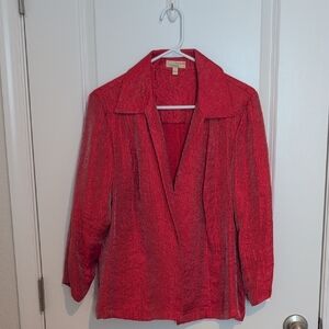 Choices Red Blazer Lightweight Wrap-Style